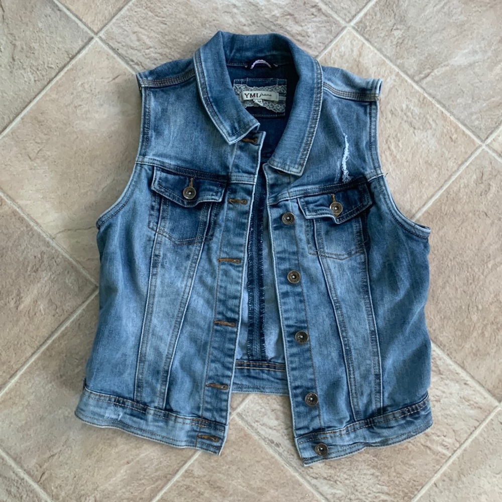 YMI jeans denim vest. Size Medium.